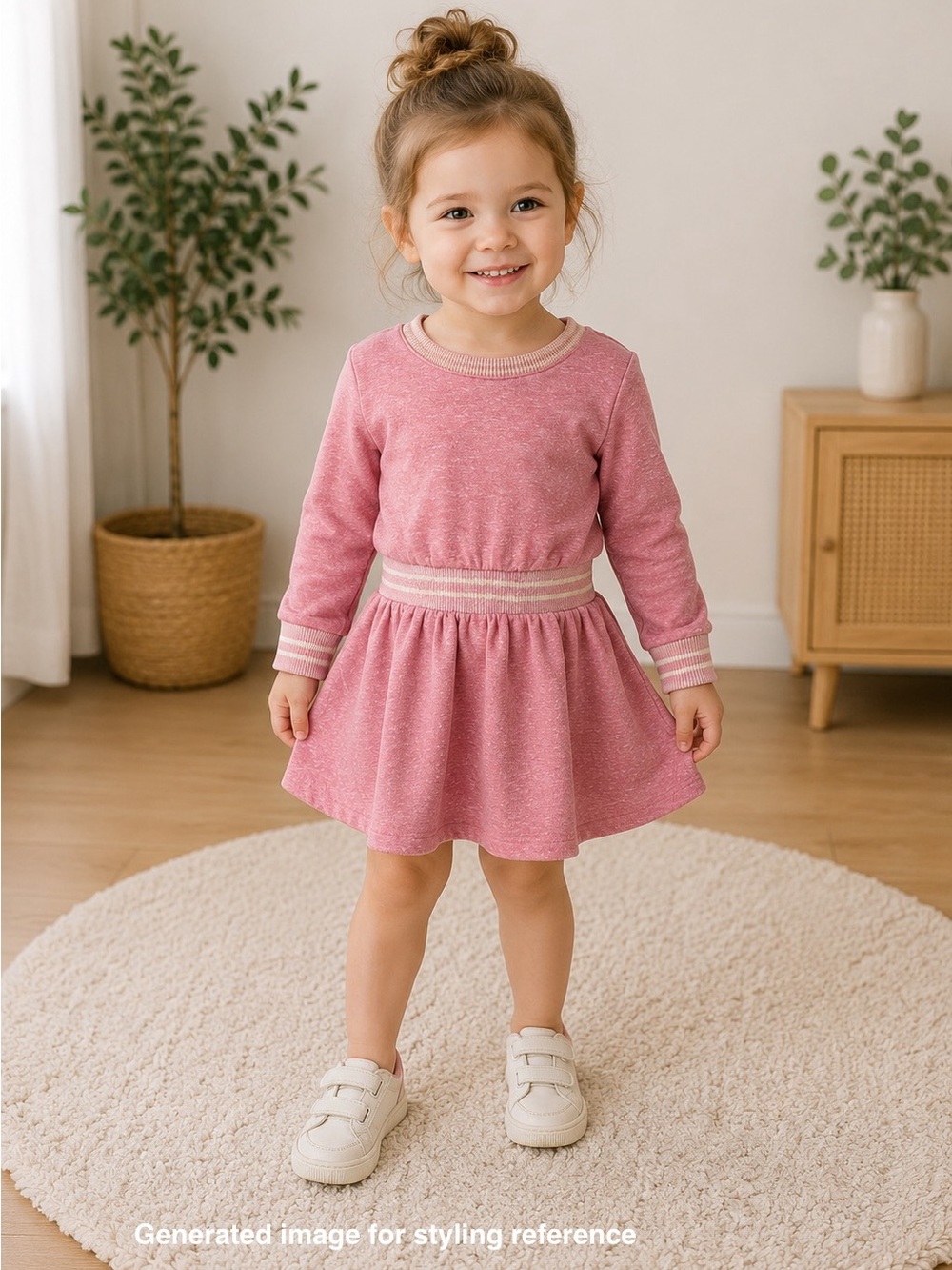 Joe Fresh Pink Heathered Dress 3T Long Sleeve